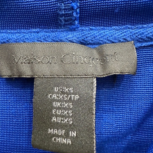 Maison Cinqcent Hoodie Women's Size XS Royal Blue Full Zip Cropped yoga - Picture 5 of 6